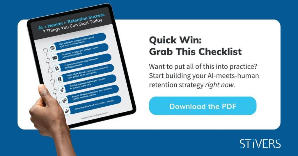 checklist for AI + HR retention practices