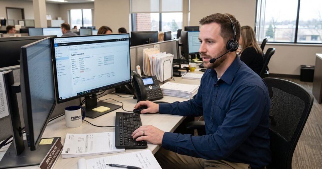 account receivable associate calling client about late payment